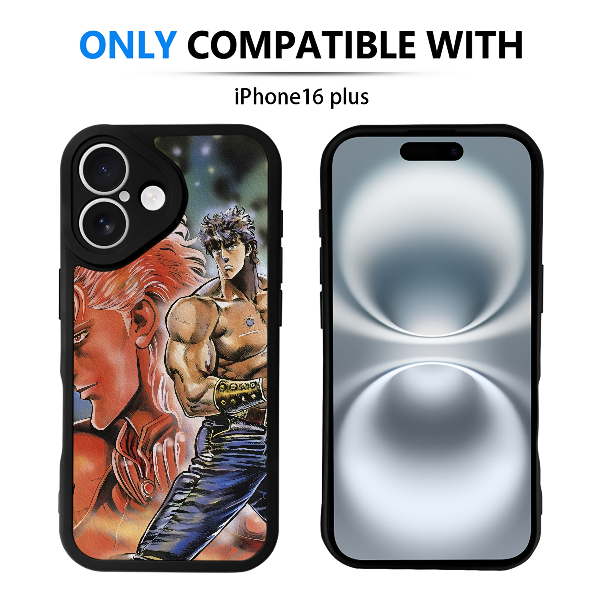 （画像用） 北斗の拳 Fist of the North Star 【iPhone 16シリーズ対応】シリコンスマホケース（レザー調） 材質：シリコン